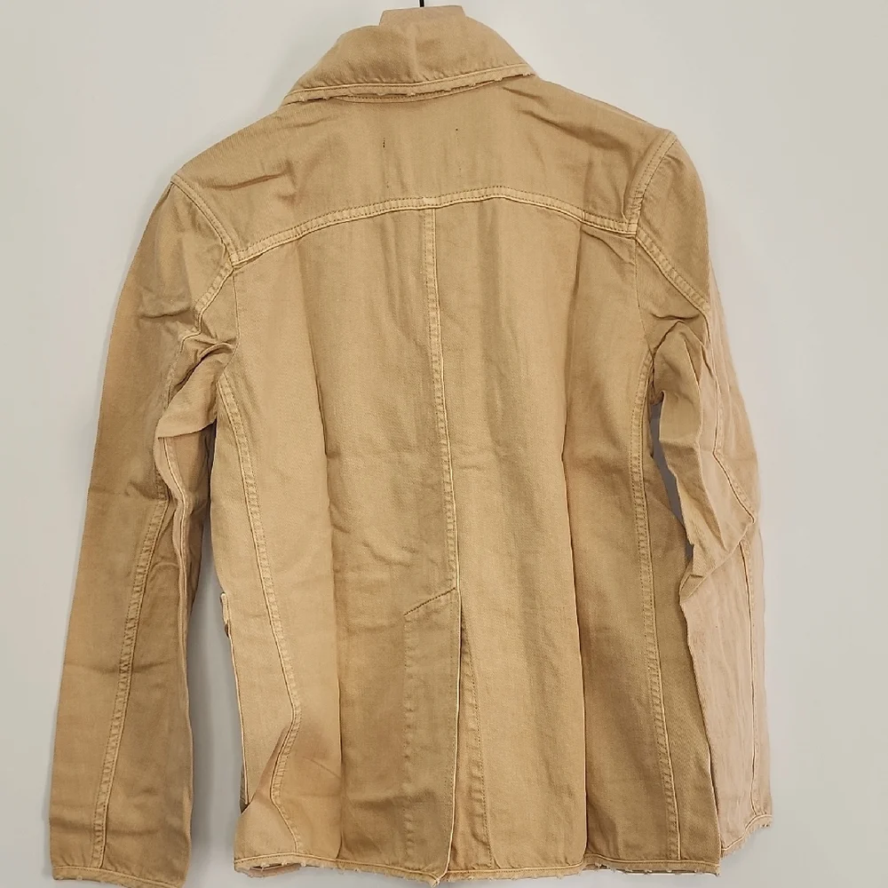 Sandrine Rose X Free People Beige Jean Jacket Size Medium - Picture 5 of 9